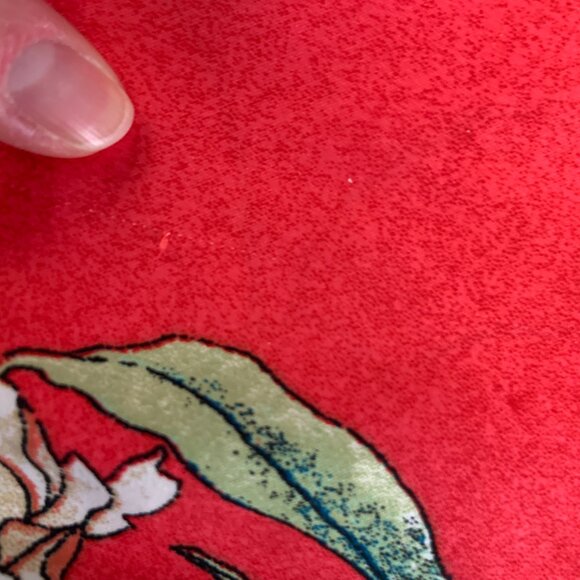 Natori Floral Caftan Nightgown Housedress Red Pockets Lounge Satin Size 2X - Picture 8 of 14